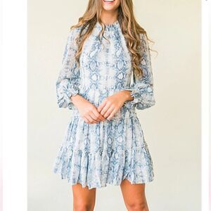 Karlie X Anthropologie Snake Print Ruffle Dress
